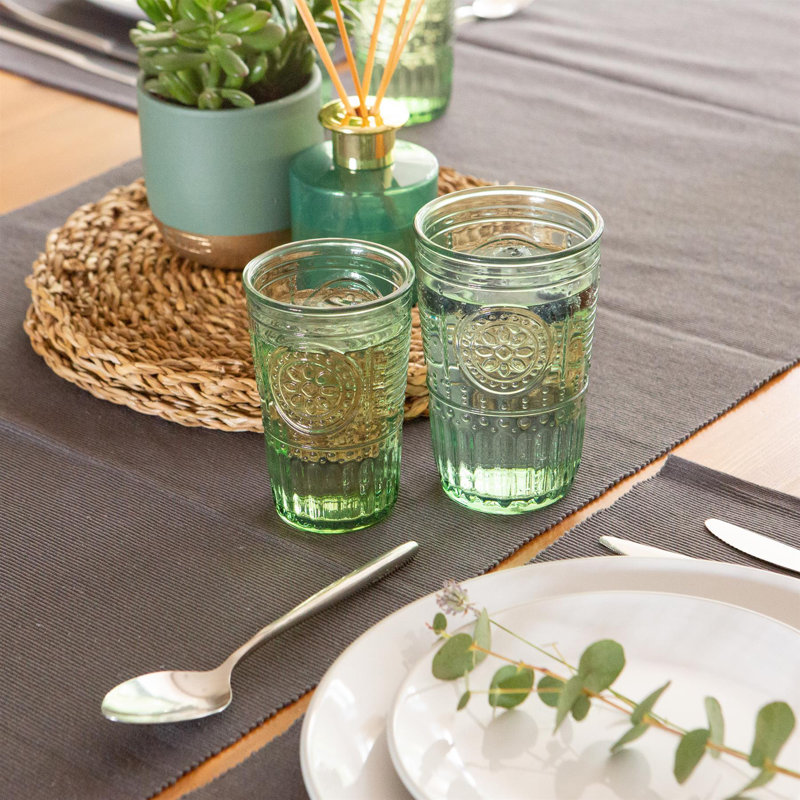 Romantic Highball Glasses - 475ml, 475ml, 12, Green