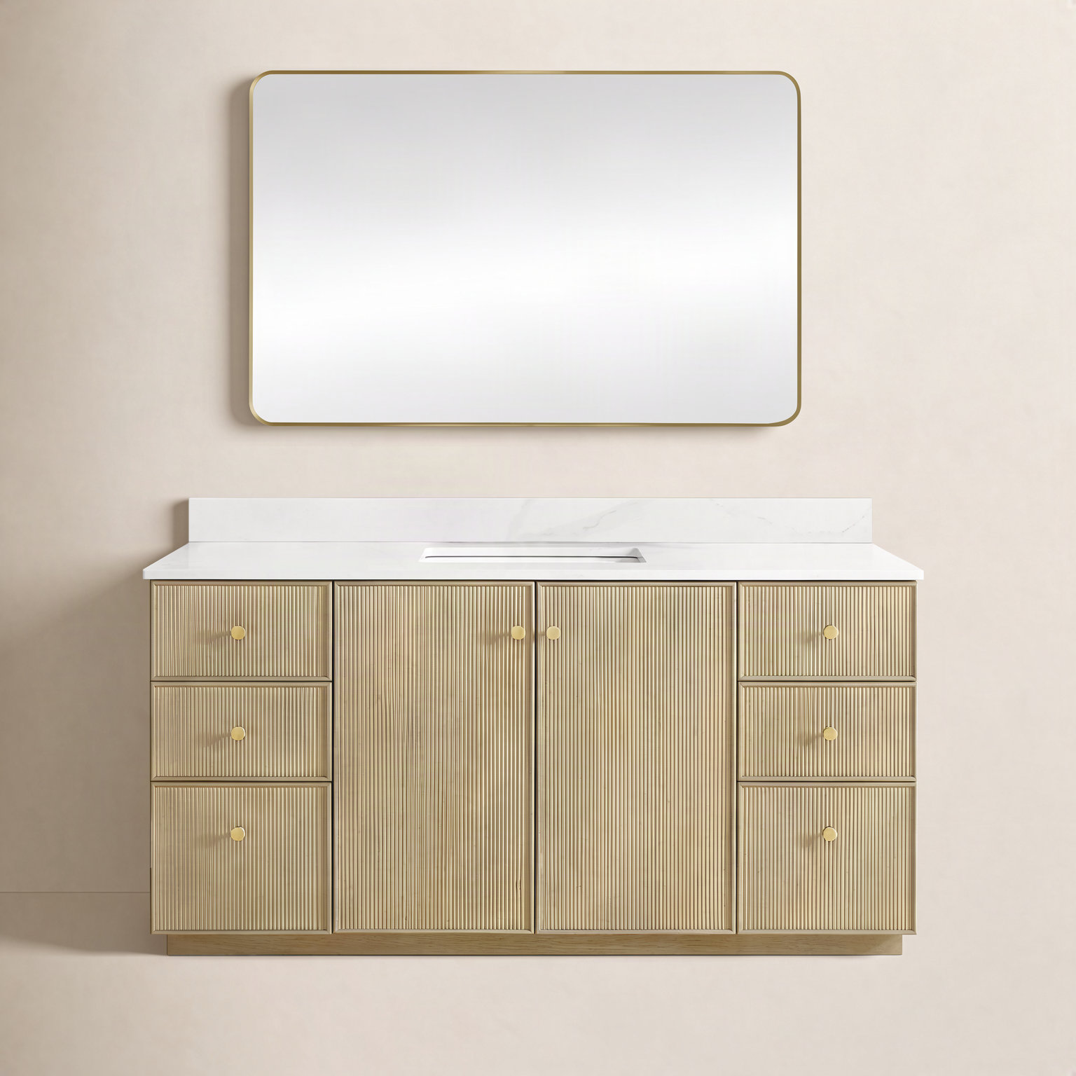 Amella 60'' Single Bathroom Vanity, Natural
