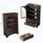Modern Transitional Accent Storage Cabinet with Arched Glass Doors and Adjustable Shelf-1394738142