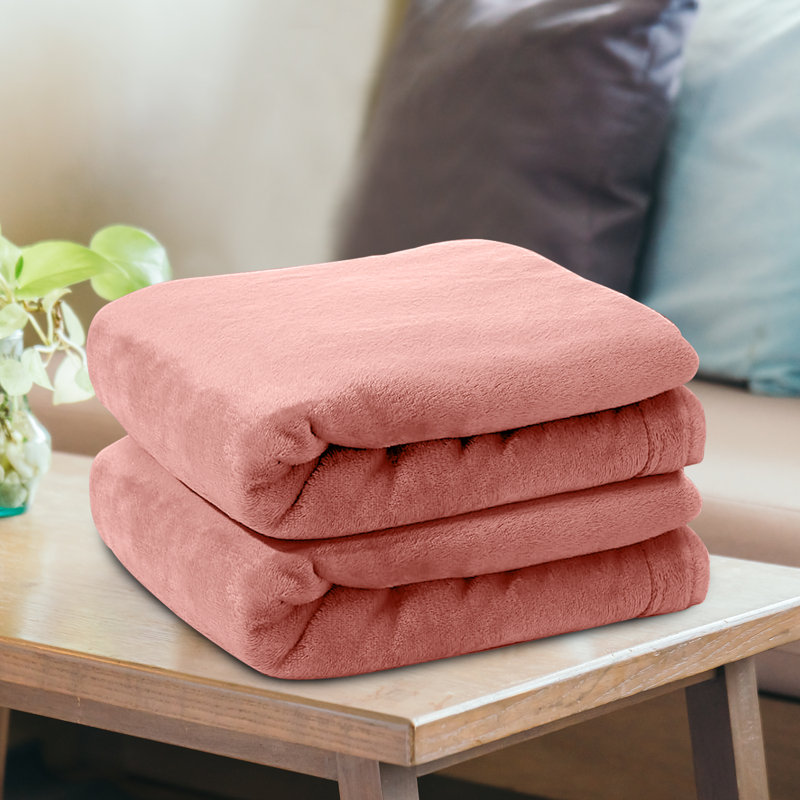 Plush Mink Fleece Blanket – Ultra-Soft, Lightweight Throw For All Seasons, Pink, 200cm x 240cm