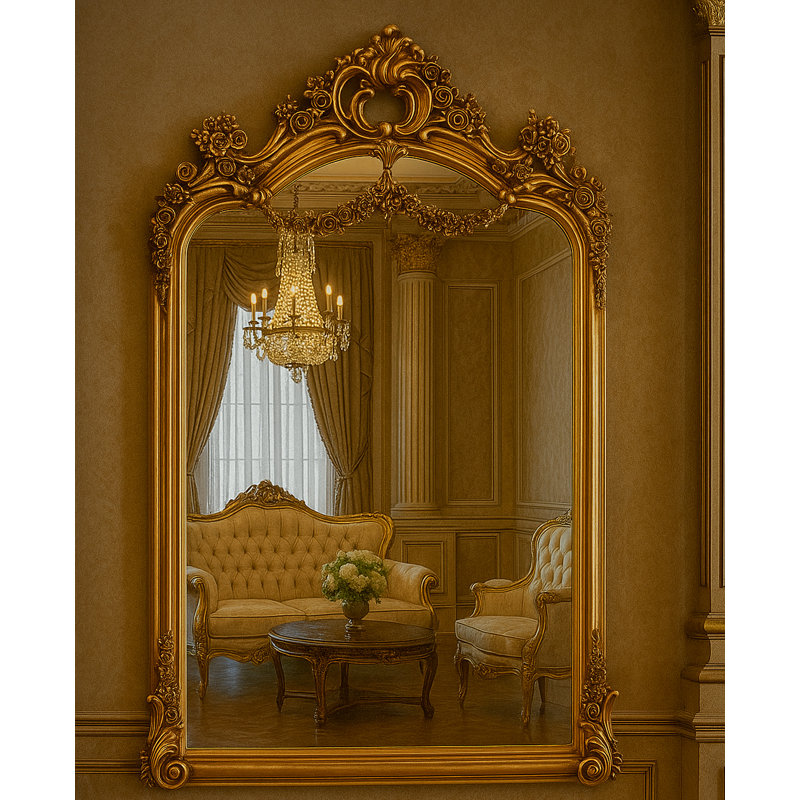 Miroir rectangulaire en bois massif et manufacturé