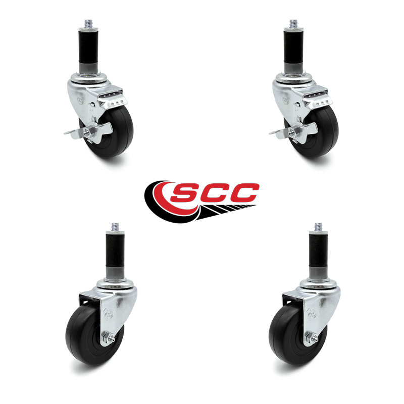 4 Piece Hard Rubber Caster Set