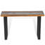 Console vidaXL avec incrustation de verre et de résine, table de bout rectangulaire avec pieds en bois noir, bois de teck, 39,4 po x 13,8 po x 29,5 po, noir et brun