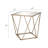 Mirrored & Champagne Gold Finish End Table