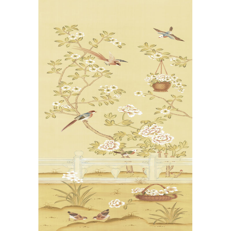 Adriana Chinoiserie In Jonquil I by Paul Montgomery - Wrapped Canvas Painting, 30cm H x 20cm W
