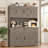 Hempel 70.9"H Kitchen Pantry With Charge Station, 55.1"W Farmhouse Style Pantry Cabinet with Microwave Shelf & Adjustable Shelves-188759883
