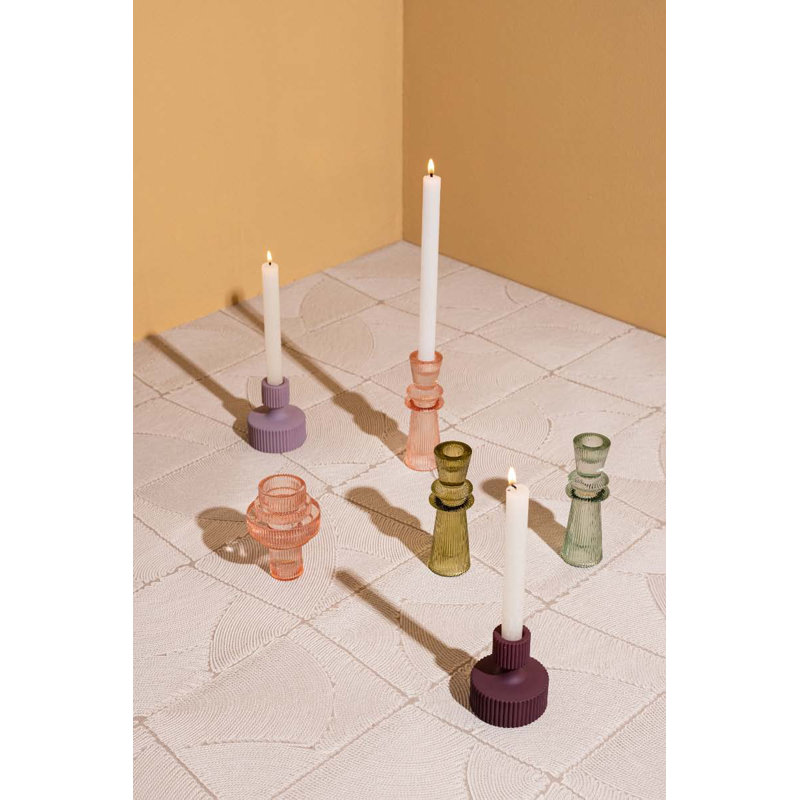 Glass Candelabra, Pink