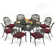 9-Piece Dining Set includes 1 round table with detachable lazy susan, 8 cushioned chairs