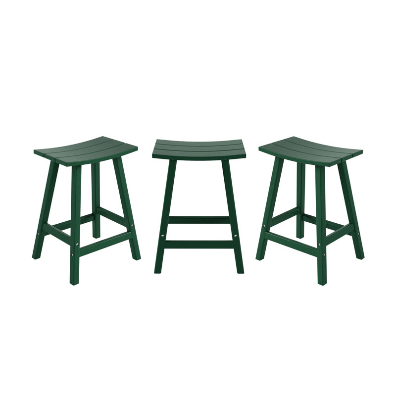 Tabouret d'extérieur Laguna, Tabouret de comptoir (siège d'une hauteur de 24 p, Vert foncé