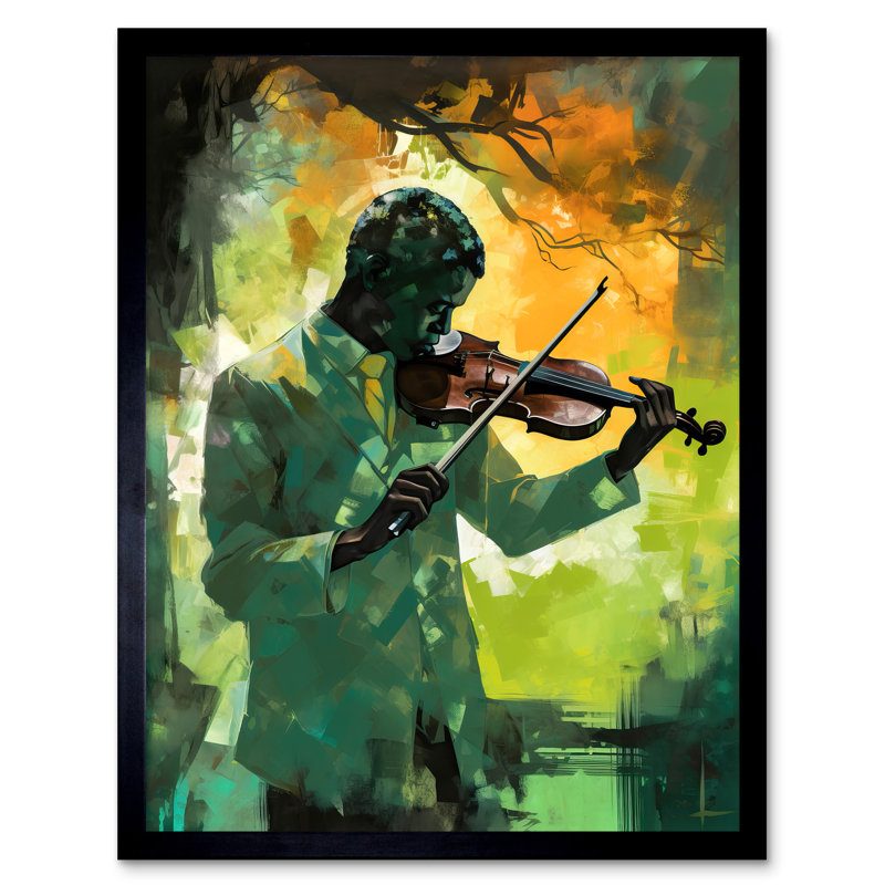 Lambalot Jazz Violin Player Playing Violin Under A Tree - Single Picture Frame Print