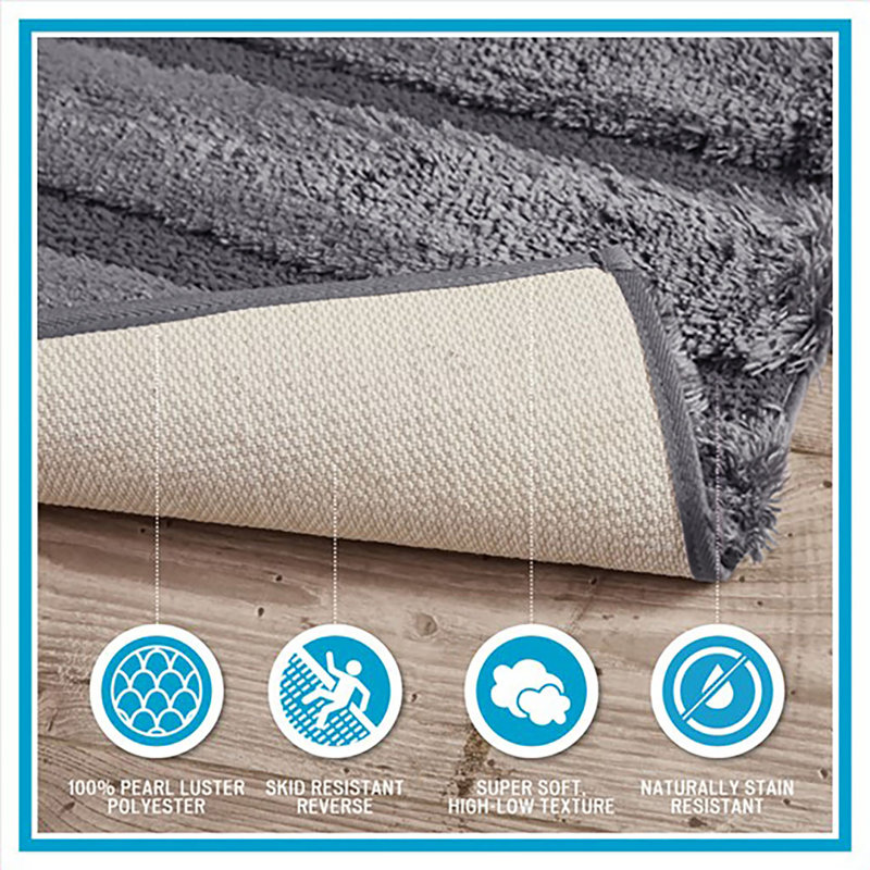 Wheat Tufted Pearl Channel Polyester Bath Rug 17x24