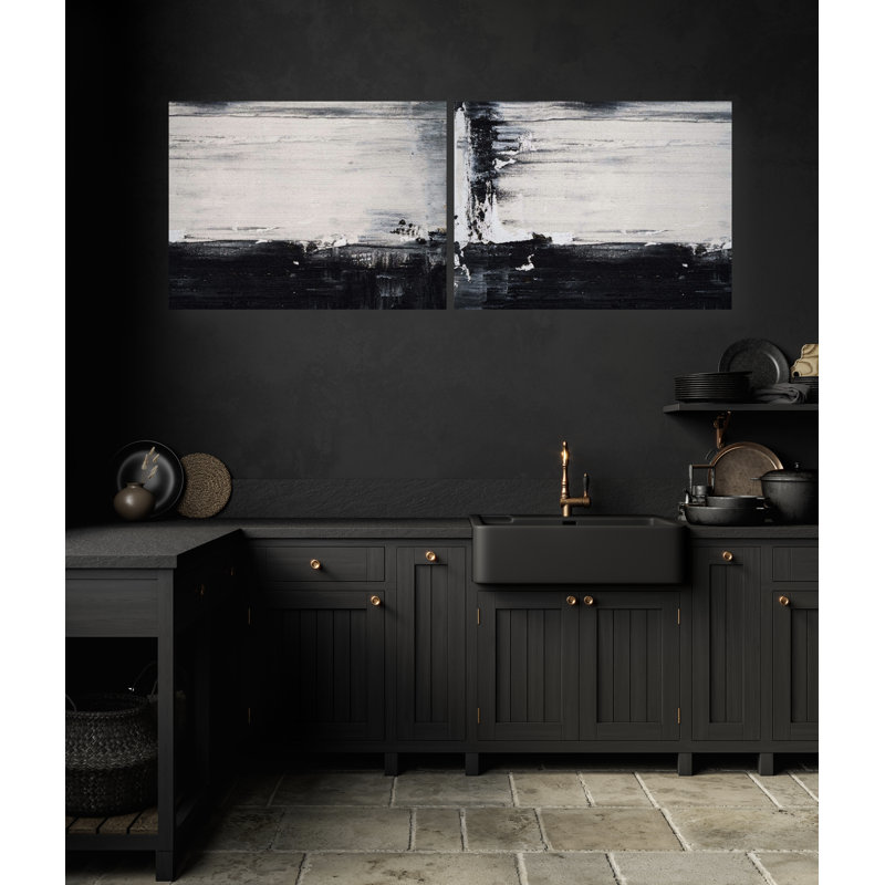 Avenue Set by John Beard - Artist Enhanced Canvas Print, White Floater Framed, 30" H x 40" W x 3" D