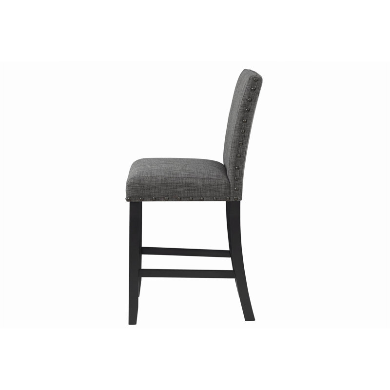 2PC Modern Charming Bar Stool Set,Casual Dining Side Chair with Exquisite Detailing for Stylish Seating, Grey