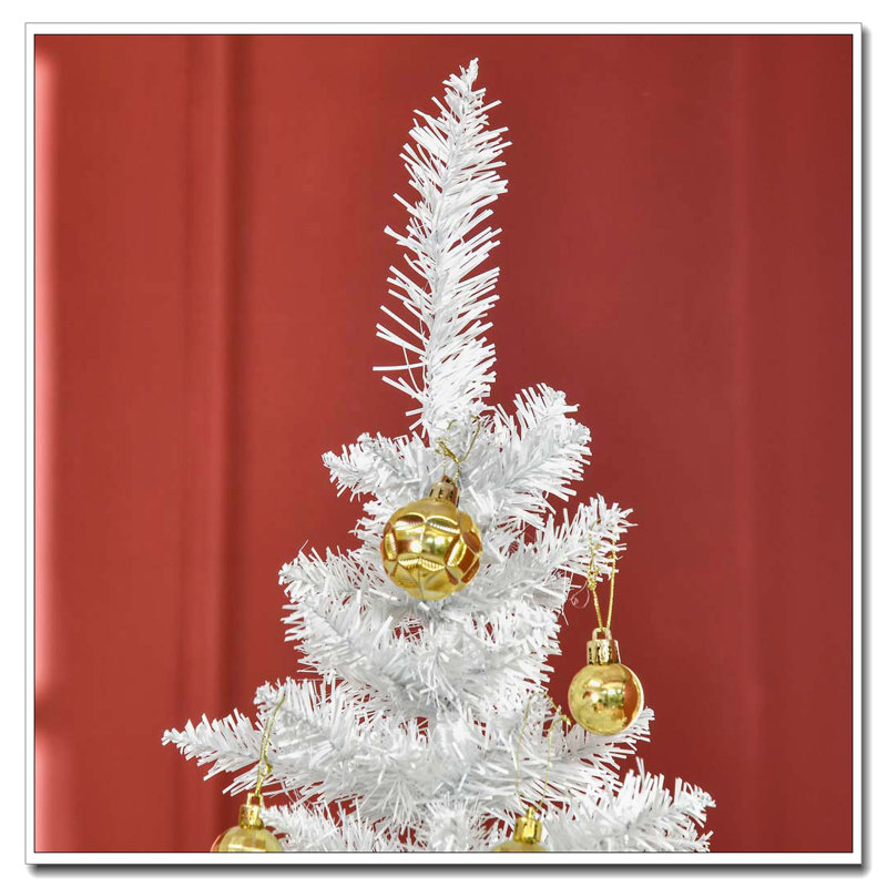 Arbre de Noël artificiel blanc 6 pi