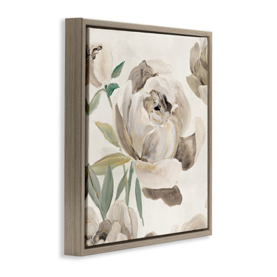 Rounded Lustrous Peonies Floating Frame, design by Aria K.