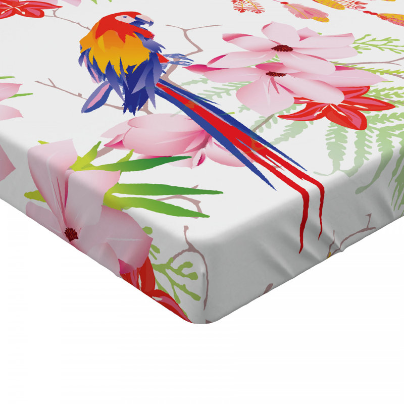 Microfiber Floral Fitted Sheet, Full Fitted Sheet