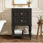 Meuble-lavabo de salle de bain avec lavabo en céramique, armoire de rangement pour salle de bain avec tablette ouverte, armoire de salle de bain rétro avec 2 tiroirs-1963611878