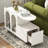 Mobile End Table With Lockable Wheels, Cream Style Side Table With Storage Drawer, 11.8Inch Narrow Nightstand With Multi-Layer Storage, Living Room-1079416349