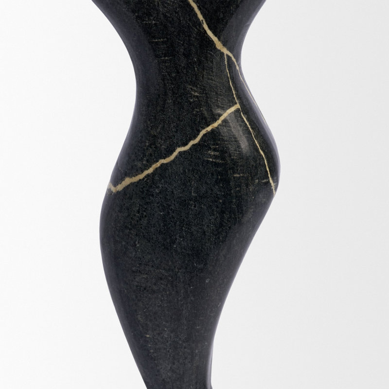 Objet décoratif silhouette en marbre noir Contour