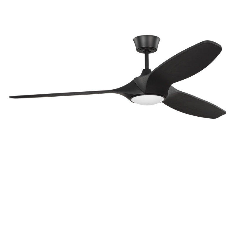Selen Smart LED Ceiling Fan, Midnight Black, Midnight Black, 60" Wide
