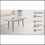 Table de salle à manger 47 po extensible à 63 po en MDF carré à motif de marbre blanc, cuisine industrielle moderne et table de salle à manger, équipée de pieds fuselés en métal noir