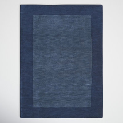 Dolma Handmade Loomed Wool Navy/Dark Blue Rug