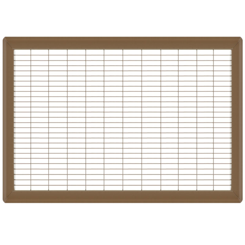 Gril de plancher brun de gros calibre, H 0,9 po x l 14 po x L 24 po
