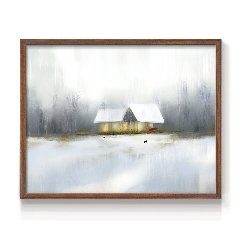 Chirstmas Art-CCXIV -Framed Print - Restickable, H 8 po x l 10 po, Noyer
