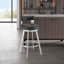 Tabourets de bar pivotants modernes, similicuir noir et acier pour la cuisine