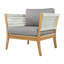Fauteuil d'appoint de patio en bois d'acacia avec coussins