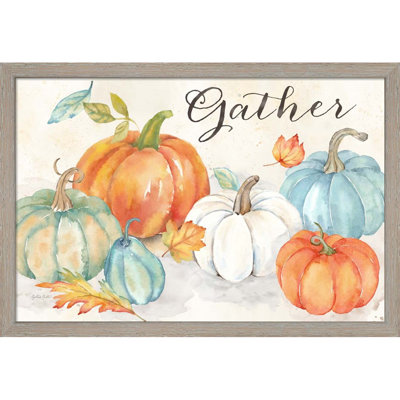 «Pumpkin Patch Landscape Sentiment» par Cynthia Coulter - impression encadrée