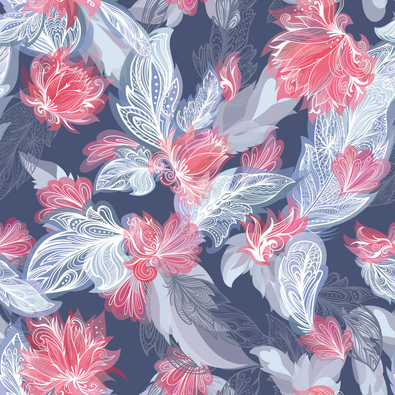 Somonauk Dramatic Vector Feathers - Wrapped Canvas Print, 91cm H x 91cm W x 3.8cm D