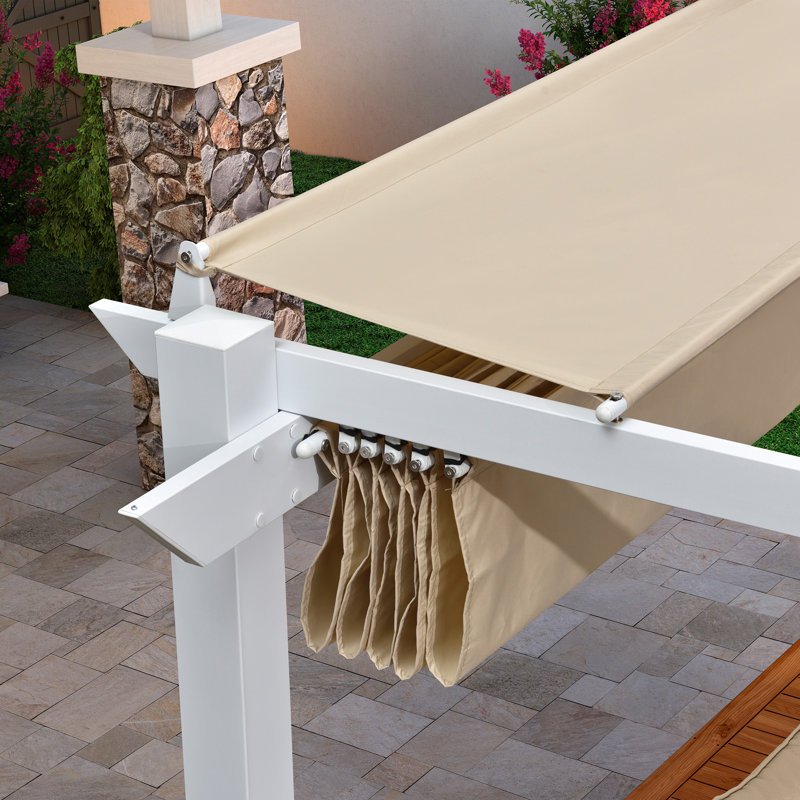 4m x 3m Aluminium Pergola, Khaki