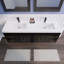 Meuble-lavabo double avec plateau en acrylique Amirea-1221299765
