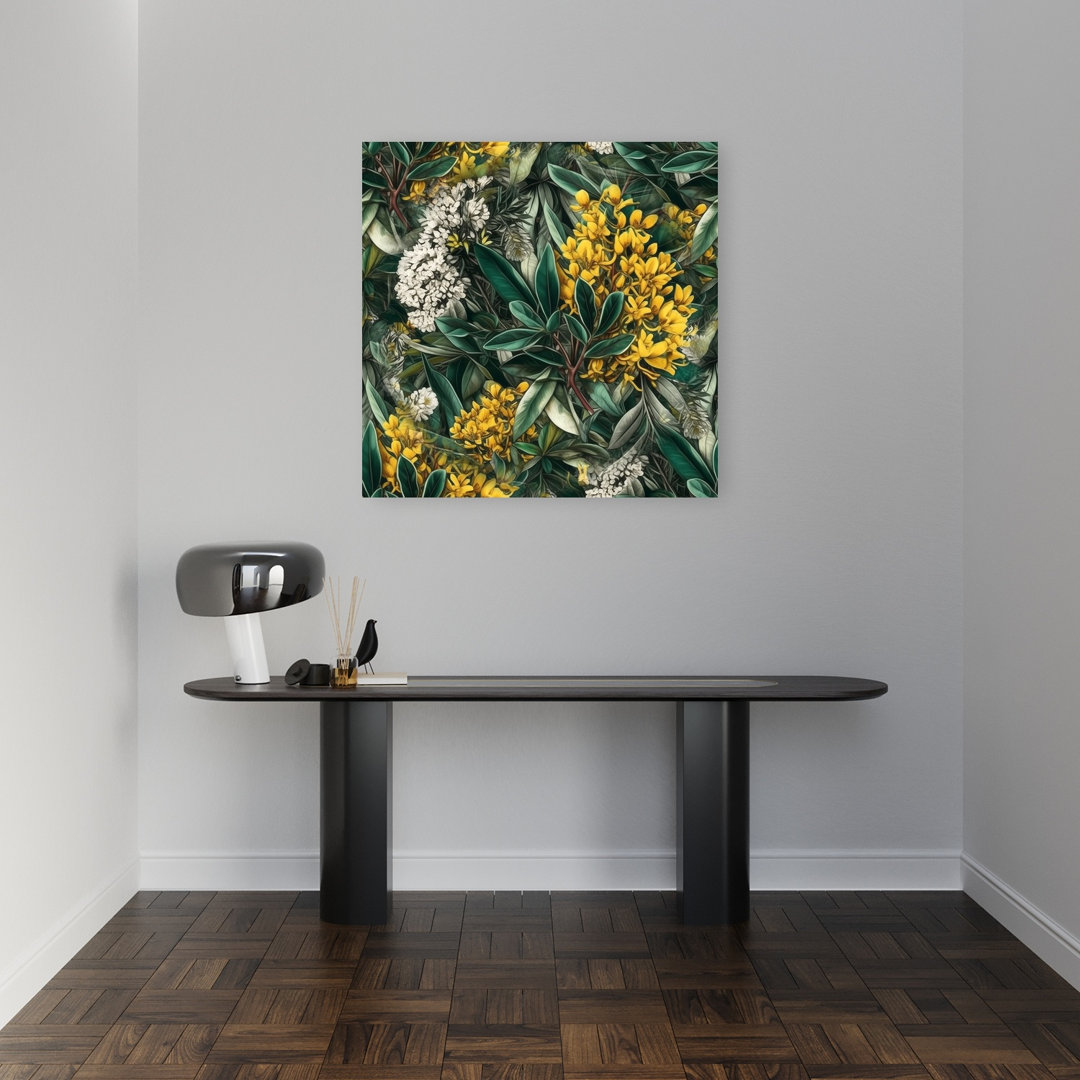 Lush Tropical Blooms Vibrant Abstract Nature Tropical Wall Art Print