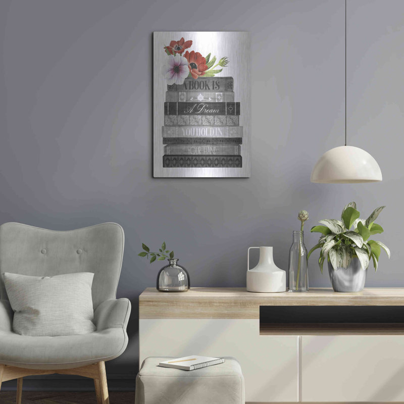 «Book Dream I» par Grace Popp, art mural en métal, H 16 po x l 12 po