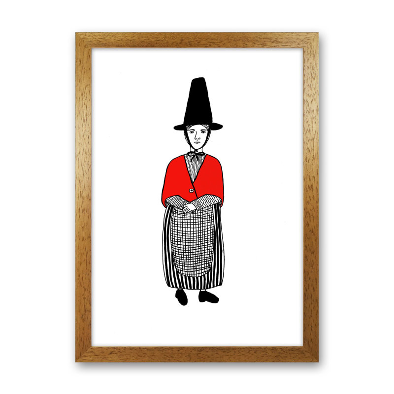Welsh Lady by Carissa Tanton - Print, Oak Framed, 34cm H x 25cm W x 3cm D