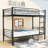 Twin Over Twin Metal Bunk Bed With Ladder-901798635