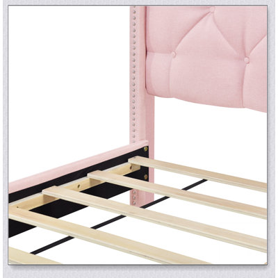 Lit plateforme tapissier avec rangement et deux tiroirs