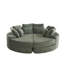Fauteuil inclinable rond en velours côtelé de 78,5 pouces, convertible en deux fauteuils inclinables, canapé-lit 2 en 1 et coussins décoratifs avec cinq coussins décoratifs-115182540