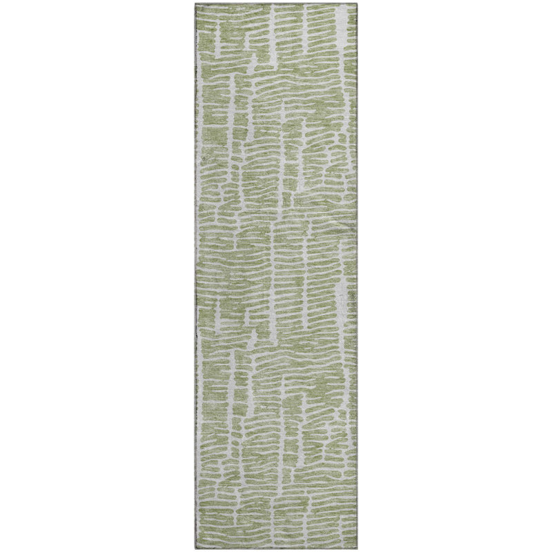 Premium Machine Washable Prisco Aloe Rug, Runner 2'3" x 7'6"