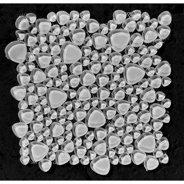 12x12 Pebble Super White Glossy