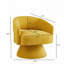 Fauteuil demi-tonneau pivotant rembourré en velours-1832133549