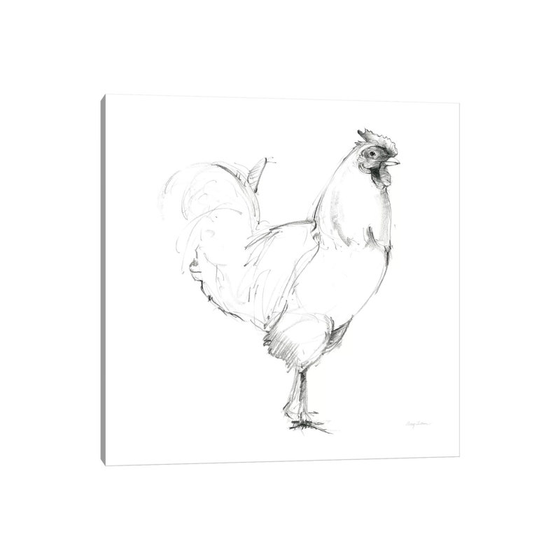 Rooster II Dark Square by Avery Tillmon - Wrapped Canvas Print, 66.04 cm H x 66.04 cm W x 1.91 cm D