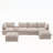 Modular Sectional Sofa with Movable Storage Ottoman and Console