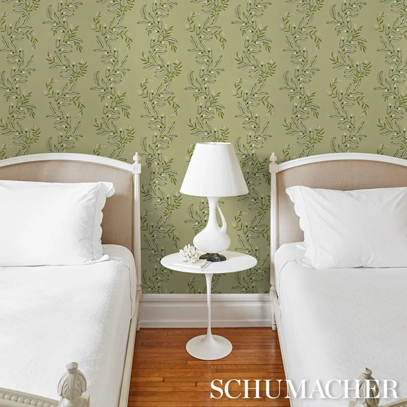 Schumacher X Laura Gonzalez Vagary Vines Wallpaper, Green