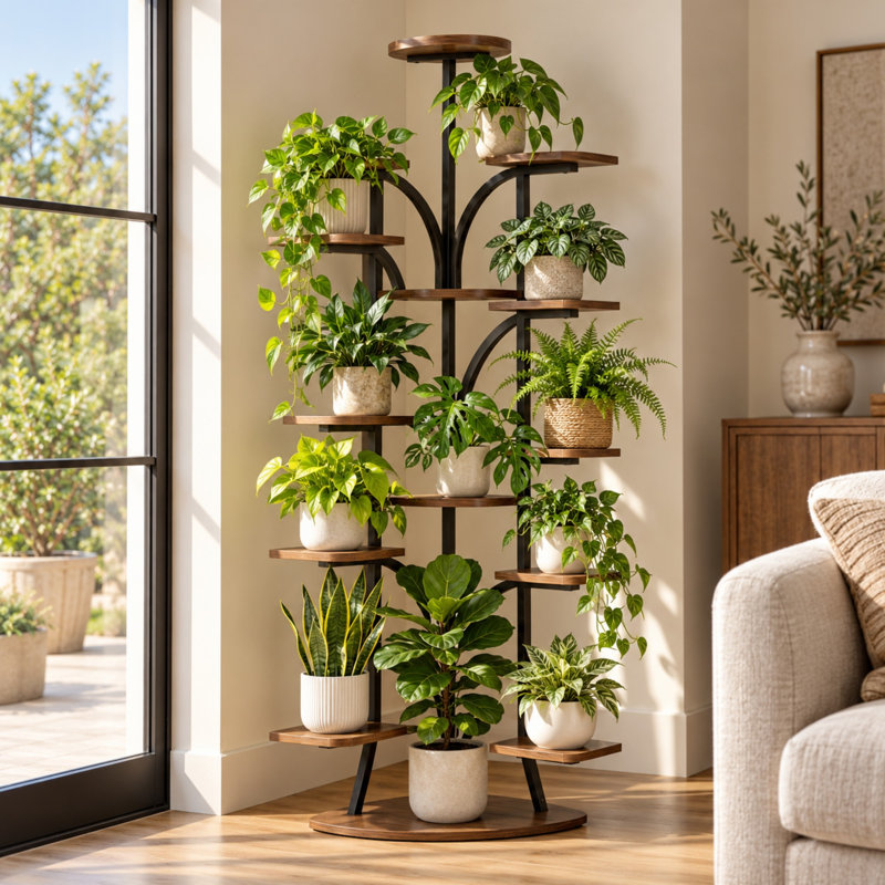 65" Tiered Plant Stand with Grow Lights