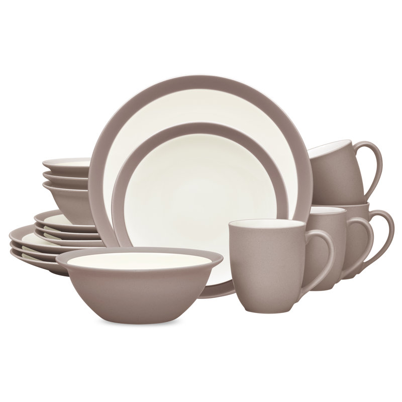 Noritake Colorwave 16-Piece Curve Dinnerware Set, Service for 4, Clay