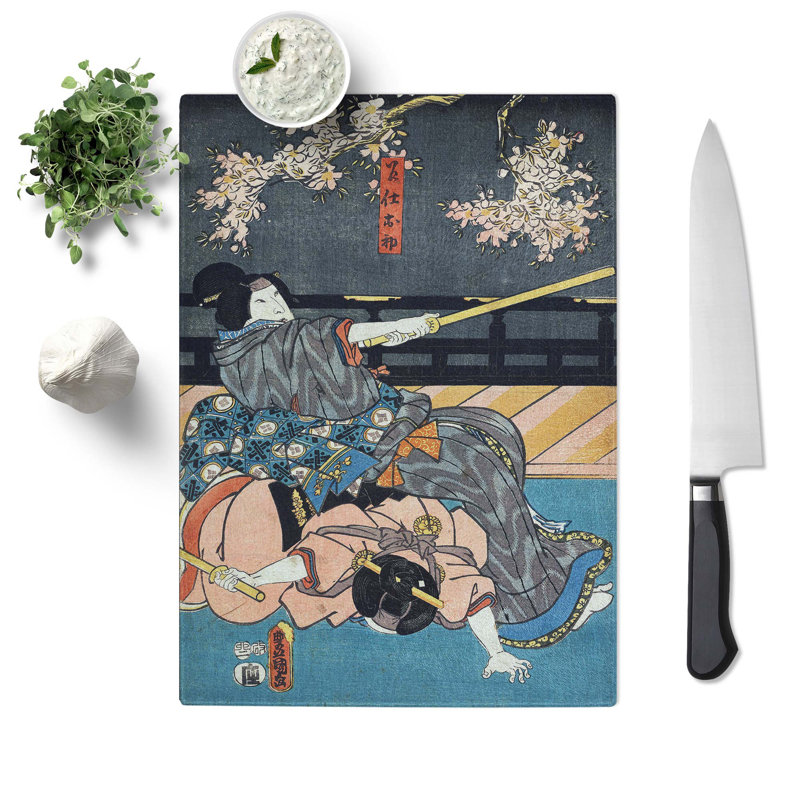 Tempered Glass in Training by Utagawa Toyokuni Chopping Board, 28.5 cm x 39 cm