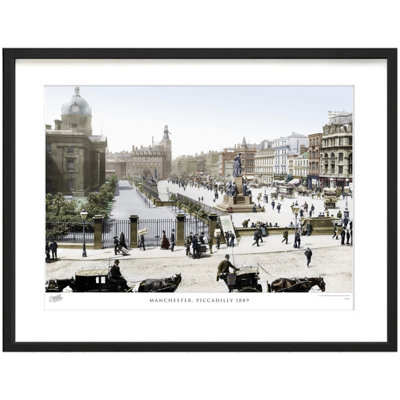 Manchester, Piccadilly 1889 1 Piece Single Picture Frame Wall Art